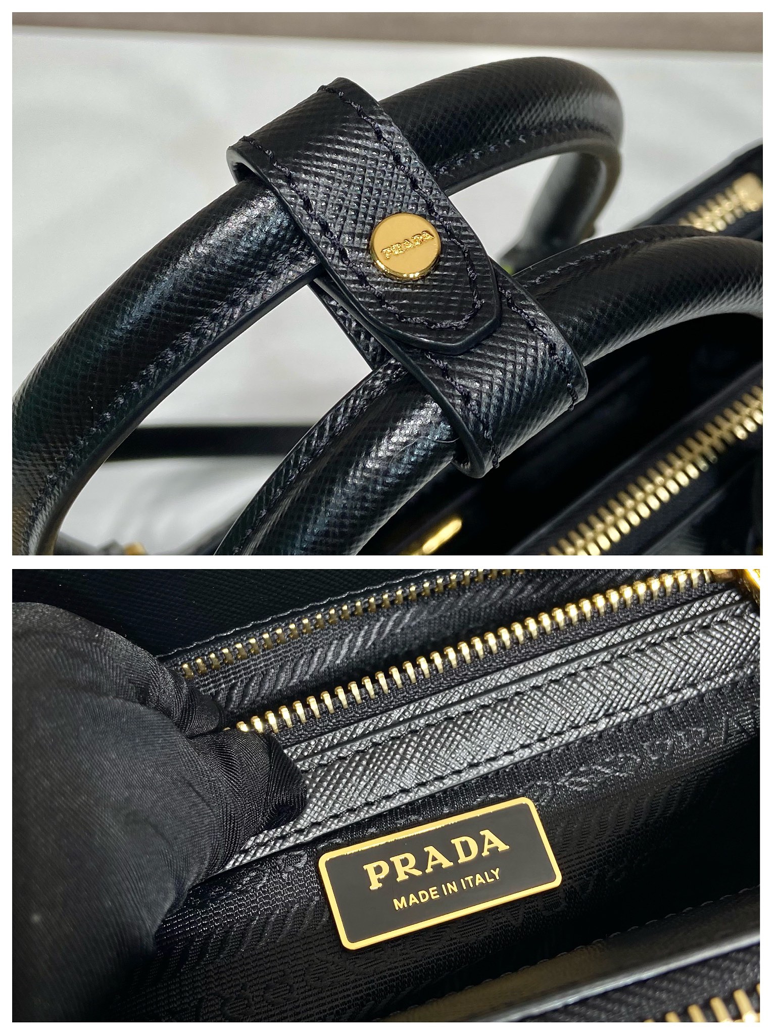 Prada Small Galleria Saffiano Leather Bag Tote Shoulder Bag Black 1BA896 